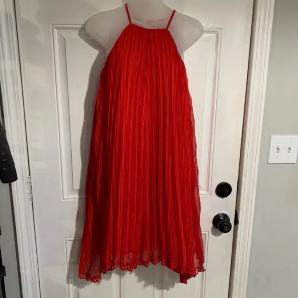 Neiman Marcus NEW Endless Rose Women's Red Pleated Sleeveless Dress Size XS